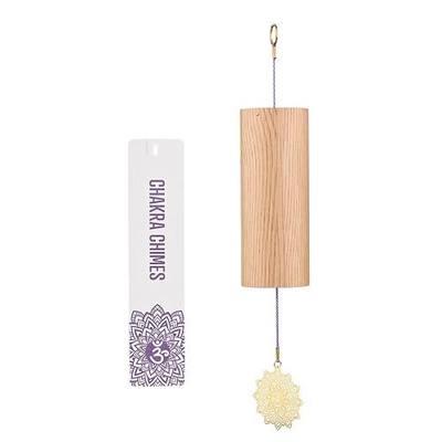 Chakra Chimes Natural Bamboo Wind Chimes Meditation Chord Windchime Wind Bell for Home Decoration Zen Mindfulness Crown Chakra