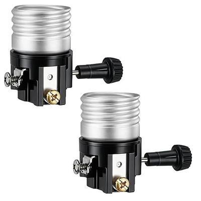 DiCUNO 3-Way Lamp Socket Replacement UL Listed, Lamp Switch Knob, 2-Pack | 3-Way Lamp Socket Interior for Low-Medium-High Settings, Repair Parts for Table, Floor Lamp, DIY Projects, Two Terminals