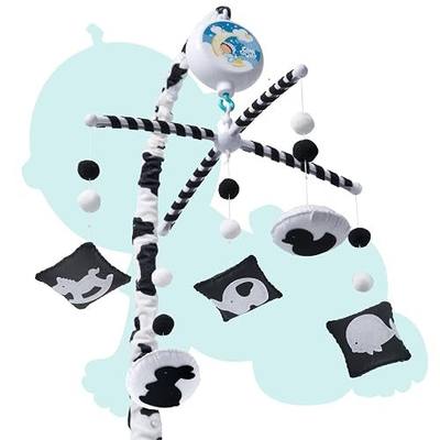 Montessori Mobile Baby for Crib (TINITIGIES) - Black and White Mobile Give Visual Stimulation to Engage Your Newborn - Baby Crib Mobile for Boys & Girls - Baby Mobile for Crib (Animal)