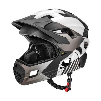 ROCKBROS Kids Full Face Helmet Kids Bike Helmets Lightweight Toddler Mountain Bike Helmet Detachable for MTB BMX Skating Cycling Scooter Safety Bicycle Helmets for Youth Child Boys Girls
