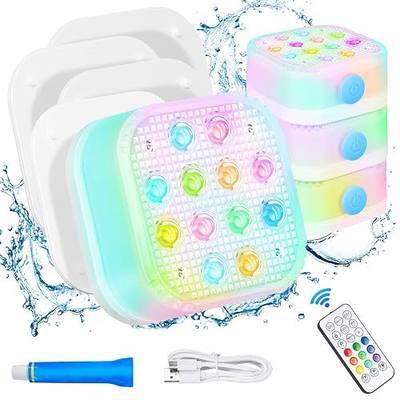 Pool Lights for Above Ground Pools, Inground Pools Waterproof | Waterproof with Remote, Rechargeable 2600mAh Battery, Magnetic Floating Submersible, Underwater LED, Inground Pool Compatible