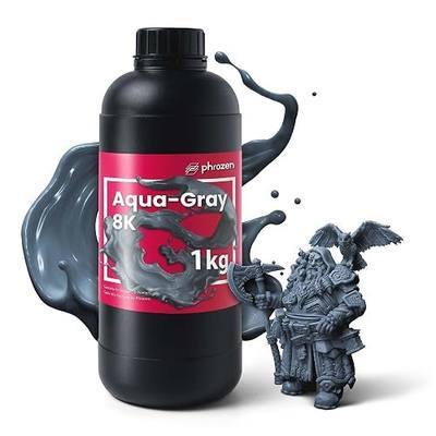 phrozen Aqua Gray 8K 3D Printing Resin, Ultra-High Detail Display Resin for Miniatures, Busts & Models, Optimized for 8K LCD Resin Printers, 405nm, 1KG