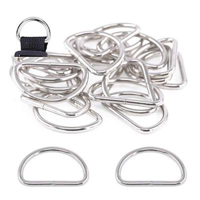 Swpeet 150Pcs Multi-Purpose Metal D Ring Semi-Circular D Ring for Hardware Bags Ring Hand DIY Accessories