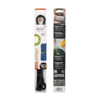 Nite Ize, Inc. GLL24-01-2R3 Nite Ize Gear Loopable, The Original Reusable Rubber Sturdy Integrated Loop, 24 Inch, Black, 2-Pack, Made in The USA Twist Tie, 24"-2 Pack