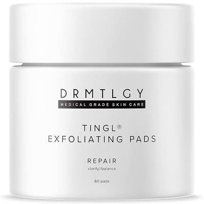 DRMTLGY Tingl Exfoliating Face & Body Pads 60 Count | AHA BHA Toner Pads