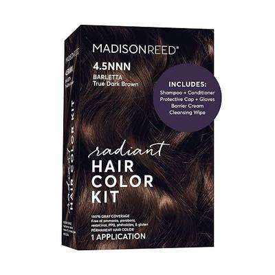 Madison Reed Radiant Hair Color Kit - 100% Gray Coverage for Resistant Grays, 4.5NNN Darkest Brown with Warm Tones (Barletta Brown) | PPD-Free & Ammonia-Free, 1 Pack