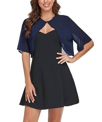 PEIQI Women's Short Sleeve Sheer Shrug Bolero Cardigan Summer Chiffon Blouse