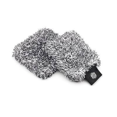 The Rag Company - The Cyclone Ultra Wash Mitt 8in x 9in and Cyclone Ultra Wash Pad 10in x 10in - 70/30 Blend Korean Microfiber, Foam Padding, Scratch-Free, Lint-Free, Black (2-Pack)