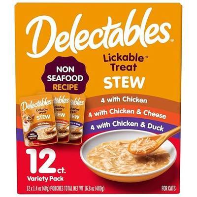 Delectables Non-Seafood Stew Lickable Wet Cat Treats, Variety Pack, 1.4 Ounce (Pack of 12)