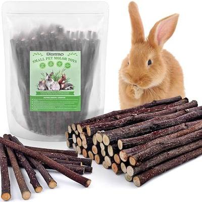 Bissap Apple Sticks for Rabbits, Natural Bunny Chew Toys and Treats for Chinchilla Guinea Pig Hamster Gerbil Small Animals Pet Apple Wood Stick Toys Teeth Grinding (230g/8.1oz)