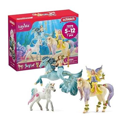 Schleich Bayala - 7Pc Bayala Unicorn Starter Playset - Kids Ages 5+ | 72178 | Unicorn Figurine, Fantasy Toy for Girls 5+, Magical Collectible, Screen-Free Imaginative Pretend Play, Fairy Animal Figure