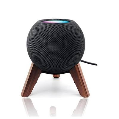 Real Wood Stand for Homepod mini(2020 Released), Wooden Holder Tripod with Metal Frame,Safe Stable Mount with Anti-Slip Silicone pad Protects Home pod mini Speaker Well (Color:Walnut) | sturdy desktop bracket with metal frame,safe stable mount with anti-slip silicone pad protect home pod mini speake