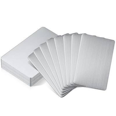 12 Pieces 304 Stainless Steel Metal Business Cards Blank Steel Laser Engraving Stainless Cards for House Office Customer DIY Gift Plate, 86 x 54 mm(0.5 mm)