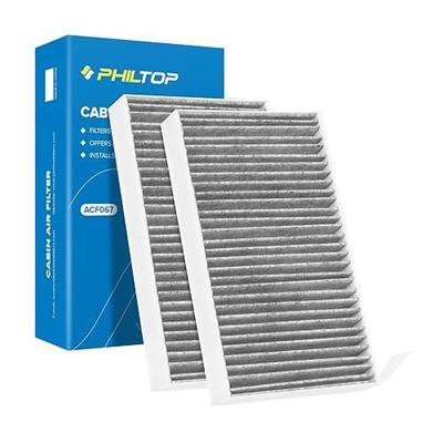 PHILTOP HEPA Cabin Air Filter for Tesla model Y 2020-2025, model 3 17-25 | for model 3 2017-2025, w/Activated Carbon, Multi-layer Filtration, Filter Up Dust Pollen Odor, OEM Fit, 2 PACK