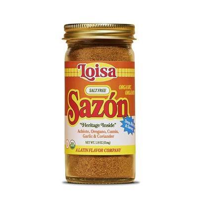 Loisa SALT-FREE Sazón Seasoning, USDA Organic, Non-GMO, No-MSG, No Preservatives, No Artificial Coloring, No Artificial Flavors, Pure Latin Flavor, 1.8 oz, Pack of 1