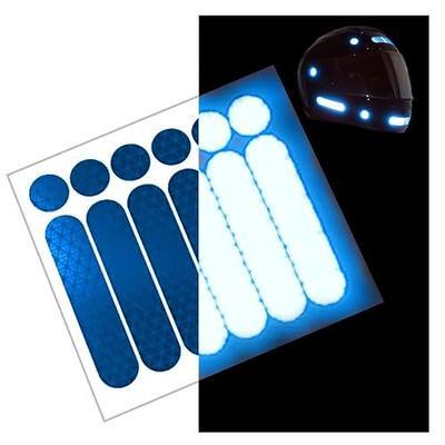 customTAYLOR33 High Intensity Grade Reflective Safety Decals/Stickers for Motorcycle, Bicycle, Snowboarding, Racing Helmets or Vehicles (1 Set (6 Strips & 6 Circles), Blue)