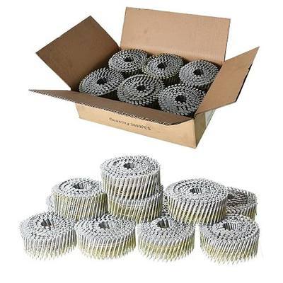 3600 Count 15 Degree Full Round-Head Siding Nails 1-1/4 Inch x 0.092 Inch Ring Shank, Hot-Dipped Galvanized for Rough Nailing of Lathing and Sheathing Materials