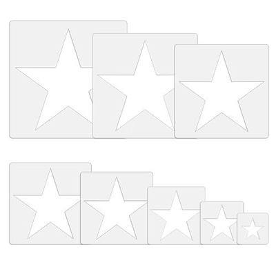 Large Star Stencil for Painting Template 5 Point Star Template Reusable Plastic Stencils,for Home Decoration Arts Paper Fabric Flag(8 Sizes)