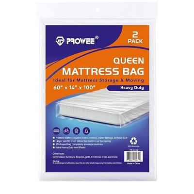 2 PK 4Mil Queen Mattress Bags for Moving – Heavy Duty Plastic Cover for Storage & Disposal, Waterproof & Tear-Resistant Moving Supplies