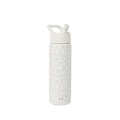 Simple Modern Leopard Water Bottle with Straw Lid Vacuum Insulated Stainless Steel Metal Cup Bottles | Reusable Leak Proof BPA-Free Flask for Sports | Summit Collection | 22oz, Cream Leopard
