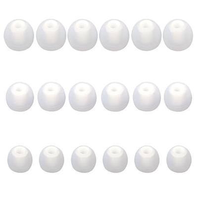 Replacement Earbud Tips Earbud Covers Silicone Tips Ear Gels Fit for Inner Hole from 3.8mm - 5.1mm Earphones 9 Pairs S/M/L Clear White