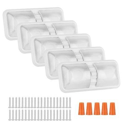 RVZONE 12V Led RV Ceiling 1100 Lumen Double Dome Light | RV Interior Lighting Fixture with ON/Off Switch for RV Trailer Camper Truck Van Boat Car (5 Pack Natural White 4000-4500K)