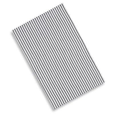 Black and White Ticking Stripe Kitchen Towels 18 x 28 Inches 100% Cotton Woven, Set of 3
