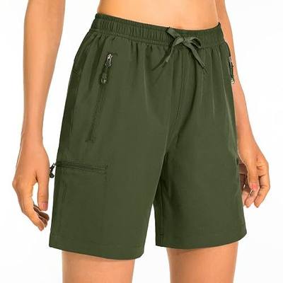 Women's Hiking Cargo Shorts Quick Dry Lightweight Summer Shorts for Women Travel Outdoor with Zipper Pockets