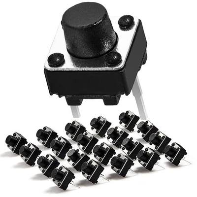 Chanzon Tact Switch Tactile Push Button Micro Momentary Switch 6x6 mm x 6mm 2 pin 20 pcs Pushbutton Switches Breadboard Electronic Circuit Arduino PCB Dip Touch Switch Mini Buttons Electronics Board