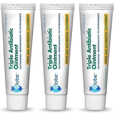 Globe (3 Pack 1oz Triple Antibiotic Ointment, First Aid Ointment for Minor Scratches and Wounds and Prevents Infection, Compare to The Active Ingredients of Leading Brand (3 Pack)