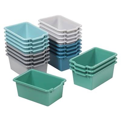 ECR4Kids Scoop Front Storage Bin, Multipurpose Organization, Contemporary, 20-Piece