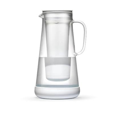 LifeStraw Home — Water Filter Pitcher, 7-Cup, White, Glass with Silicone Base, BPA Free Designed for Everyday Protection Against Bacteria, Parasites, Microplastics, Lead, Mercury