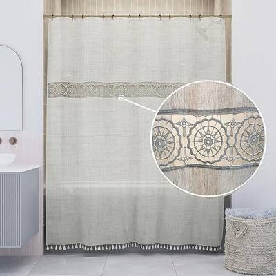 Beige shower curtain, boho shower curtain, farmhouse shower curtain, shower curtains for bathroom shower curtain set, size 72x72 , tan fabric shower curtain, modern shower curtain, 12 hooks included