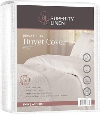 Superity Luxurious Hotel Quality Twin Size Duvet Cover – 100% Soft and Comfortable Cotton – Designed for Twin Size Duvet – 200 Thread Count - 6 Button Closure – (68 x 86)
