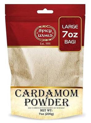 Spicy World Ground Cardamom Powder (Cardamon) 7 Ounce Bag