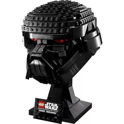 Lego 75343 Star Wars Dark Trooper Helmet Collection Wars Buildable Display Stand with Set Nane Logo