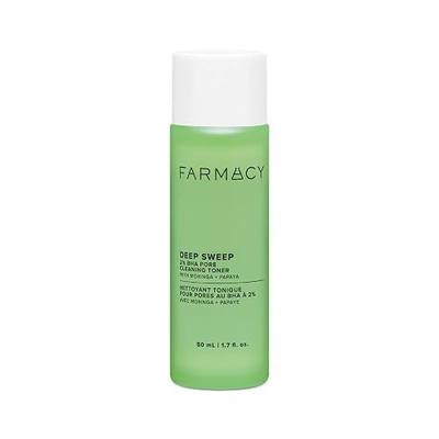 Farmacy 2% Salicylic Acid Toner for Face - Deep Sweep BHA Liquid Exfoliant + Pore Cleaner - Controls Oil, Gently Exfoliates + Refines Pores - Skin Care for Combo, Oily + Blemish-Prone Skin - (50ml).