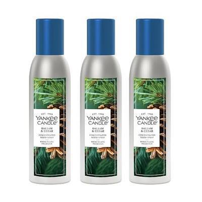 Yankee Candle Concentrated Room Spray Air Freshener, Instant Home Fragrance, Odor Eliminating Spray, Balsam & Cedar (Pack of 3)