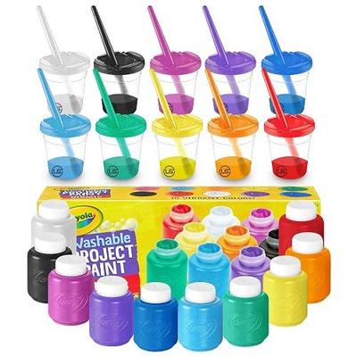 The Mega Deals Kids Painting Set – Washable Non-Toxic Finger Paints (10 Colors of 2 oz) with 10 Paint Cups & 10 Brushes Mess-Free Toddler Art Supplies Painting Kit for Kids Gift Bundle