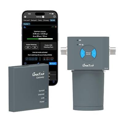 LinkTap 2-Zone Smart Irrigation Controller & Gateway, Weather Adaptive | App-Controlled Sprinkler Timer, Real-Time Fault Detection & Alerts, Advanced Flow Monitoring with LinkTap 1" & 2" Flow Meters
