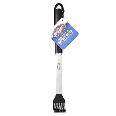 Kingsford Stainless Steel Silicone Basting Brush with 16-Inch Handle for BBQ Grilling, Smoking, and Outdoor Cooking, Non-Slip Rubber Grip, Rust-Resistant, Dishwasher Safe