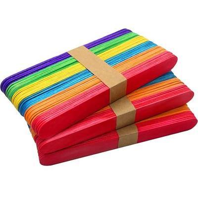 WISYOK 120 Pcs 6" Popsicle Sticks, Jumbo, Rainbow | Craft Sticks for Creative Designs, Kids Education, Home Art Projects, School Projects, Classroom Activities, DIY