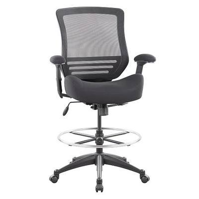 BOLISS 400lbs Mid Back Mesh Ergonomic Drafting Office Chair | for Standing Desk, Extra Wide Seat, 2 locking position, Lower Back Support, Adjustable Foot Ring Height Adjustable Armrest
