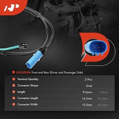 A-Premium Front Brake Pad Wear Sensor Compatible with BMW Models | for 530e, 530i, 540i, 740i, 750i, 530e/530i/540d/540i/740e/740i xDrive, 640i xDrive Gran Turismo, 840i/M8(Gran Coupe)