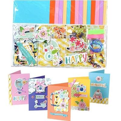Gigicloud Paper Card Making Kits Colorful Handmade Greeting Card Kits Diy Making Material Set For Birthday Invitation, Thanksgiving, Christmas,Holiday,Baby Shower