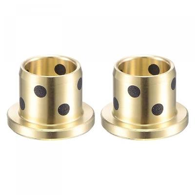 uxcell Flanged Sleeve Bearings 12mm Bore 15mm OD 15mm Length 21mm Flanged Dia 3mm Flange Thickness Wrapped Oilless Bushings Brass 2pcs