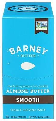 Barney Butter Almond Butter Snack Packs, Smooth, 0.6 Ounce (Pack of 12), Skin-Free Almonds, Non-GMO, Gluten Free, Keto, Paleo, Vegan