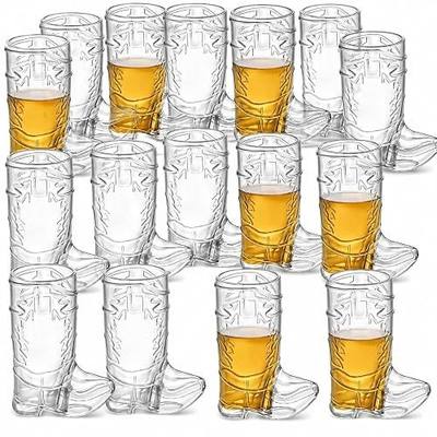 JoyServe 24 Mini Boot Shot Glasses, 1 oz Reusable and Disposable Clear Plastic Shot Cups, for Cowboy Cowgirl Themed Parties, Decorations, and Cowboy Bachelorette Party Favors