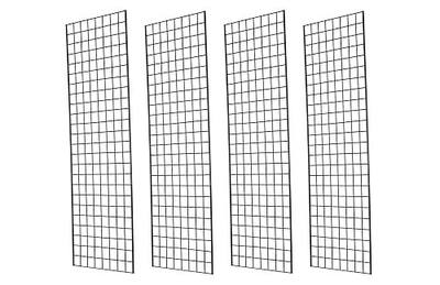 Grid Wall Commercial Grade Gridwall Panels – Heavy Duty Grid Panel for Any Retail Display Wall Grid 2' Width x 6' Height, Black (Pack of 4)