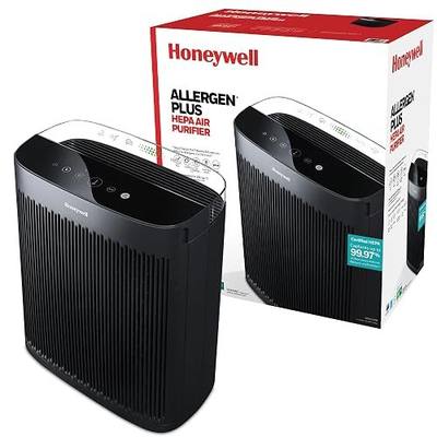 Honeywell HEPA Air Purifier for Home, Large Rooms Up To 1700 ft² in 1 hr, Air Quality Indicator, Auto Mode, Reduces Allergens, Dust, Pollen, Smoke, Pet Dander, Black, HPA5200